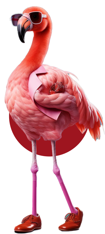 Flamingo with sunglasses