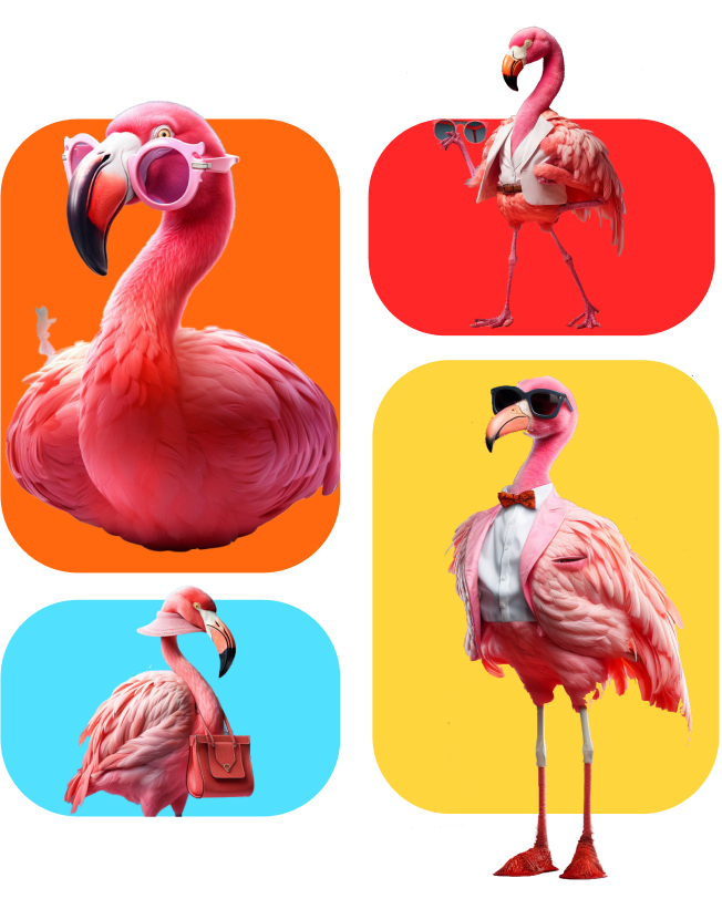 Four Flamingos