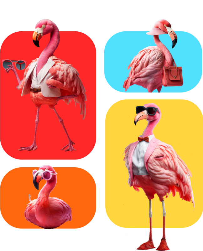 Four Flamingos