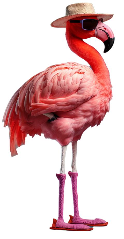 Flamingo with hat